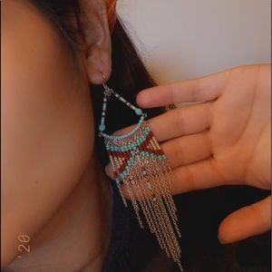 Teal earrings